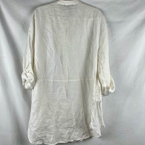 Piper Women’s White V-neck Tunic Blouse 16 - Picture 3 of 10